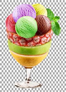 تصویر دوربری شده لیوان میوه های مختلف